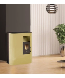 Stufa a pellet slim punto fuoco "ida" avorio 4,0  kw